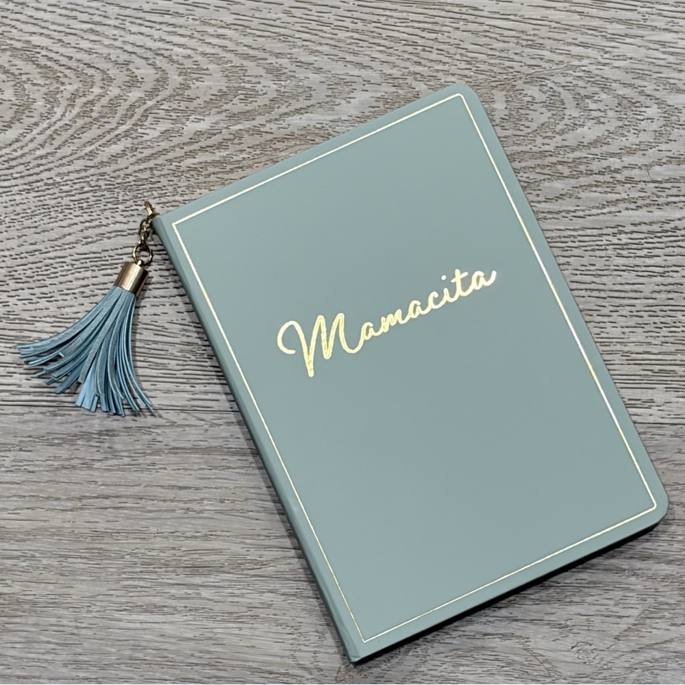 NEW Sage Green Notebook with Gold 'Mamacita' Text
